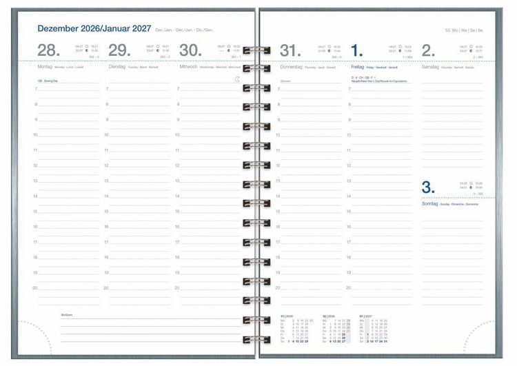 Produktbild: Wochen-Cheftimer A5, Alu silber 2027