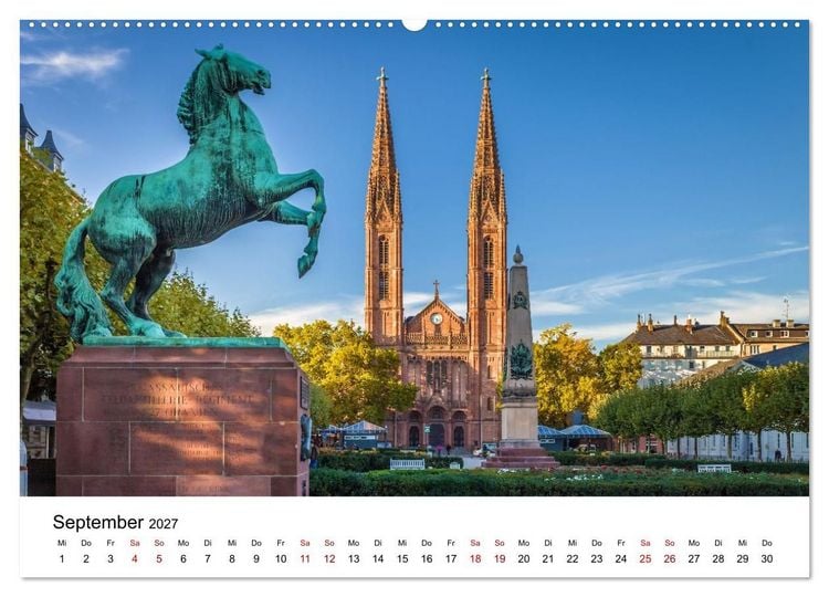 Produktbild: Wiesbadener Impressionen (Wandkalender 2027 DIN A2 quer), CALVENDO Monatskalender