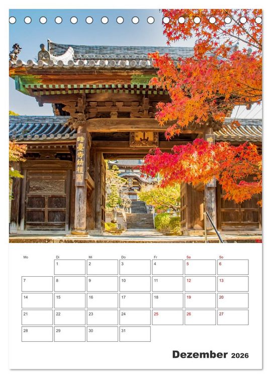 Produktbild: Schreine und Tempel - Heiligt&uuml;mern in Japan (Tischkalender 2026 DIN A5 hoch), CALVENDO Monatskalender