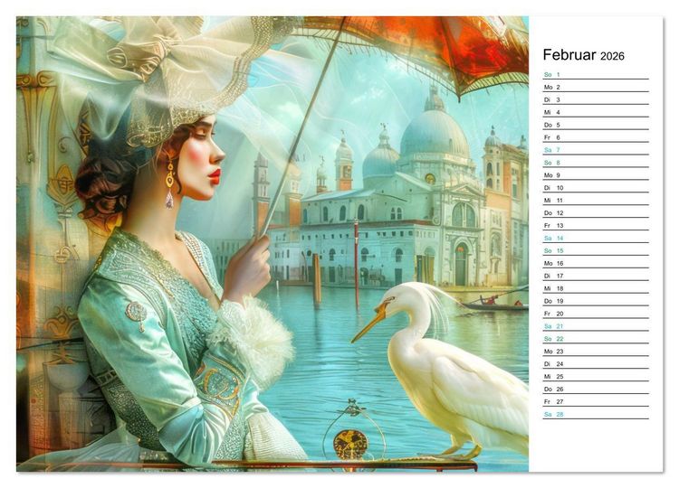 Produktbild: Venezianische Impressionen - Kunstvolle Fantasiewerke (PLANER) (Wandkalender 2026 DIN A3 quer), CALVENDO Monatskalender