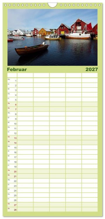 Produktbild: Familienplaner 2027 - Norwegen PUR mit 5 Spalten (Wandkalender, 21 x 45 cm) CALVENDO