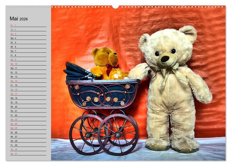 Produktbild: TEDDYB&Auml;R, OH TEDDYB&Auml;R... (hochwertiger Premium Wandkalender 2026 DIN A2 quer), Kunstdruck in Hochglanz