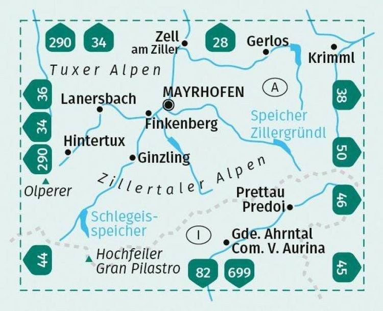 Produktbild: KOMPASS Wanderkarte 37 Zillertaler Alpen, Tuxer Alpen 1:50.000