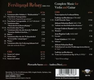 Produktbild: Rebay:Complete Music For Violin And Guitar