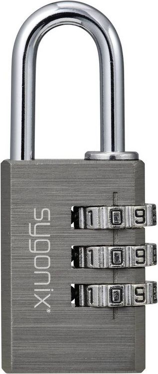 Produktbild: Sygonix SY-6932310 Vorh&auml;ngeschloss 30mm 3-Digit Titan-Grau Zahlenschloss