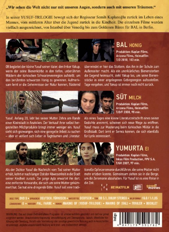 Produktbild: Bal - Honig/S&uuml;t - Milch/Yumurta - Ei - Yusuf-Trilogie [SE] [3 DVDs]