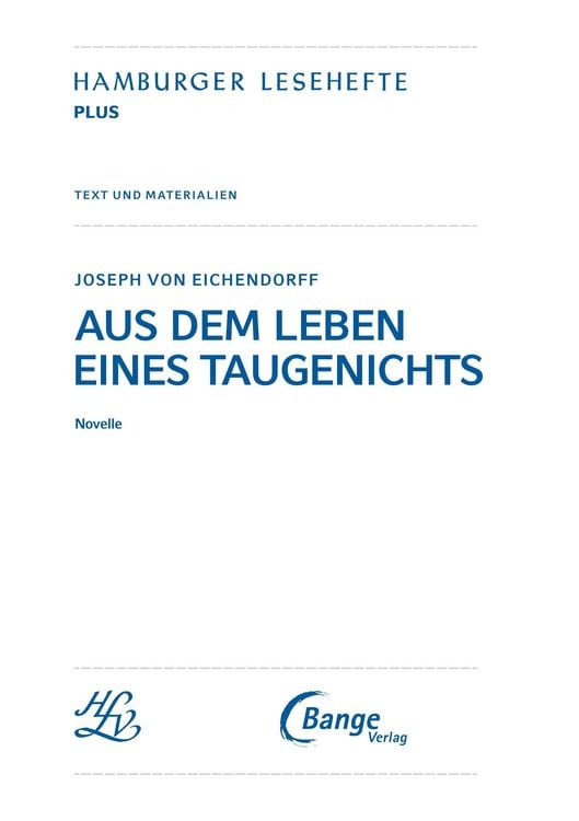 Produktbild: Aus dem Leben eines Taugenichts von Joseph von Eichendorff (Textausgabe)