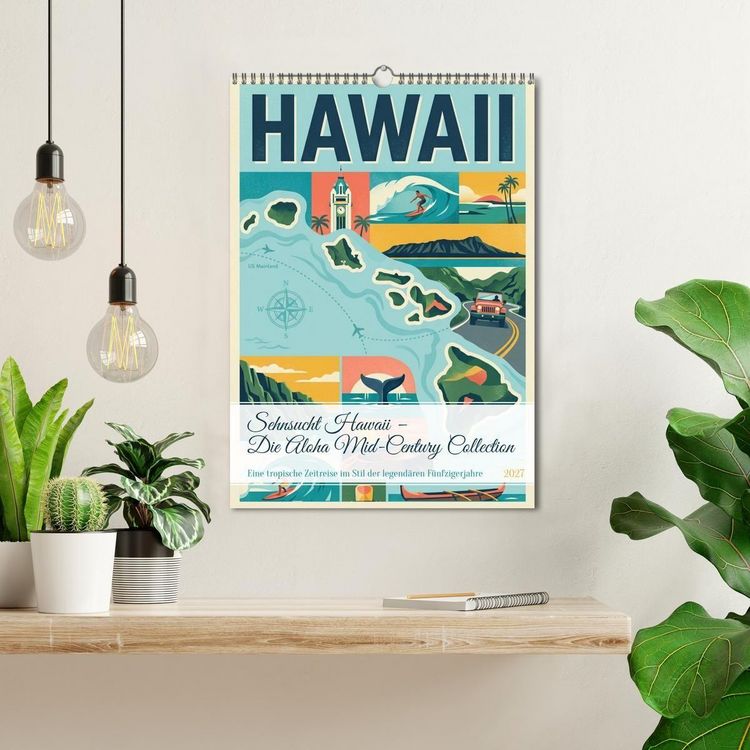 Produktbild: Sehnsucht Hawaii &ndash; Die Aloha Mid-Century Collection (Wandkalender 2027 DIN A3 hoch), CALVENDO Monatskalender
