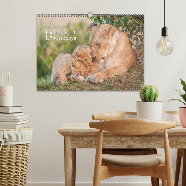 Produktbild: Emotionale Momente: Liebenswerte L&ouml;wenbabys (Wandkalender 2026 DIN A3 quer), CALVENDO Monatskalender