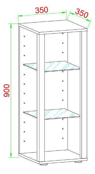 Produktbild: Holz Glas Stand Vitrine Sammelvitrine Glasol M