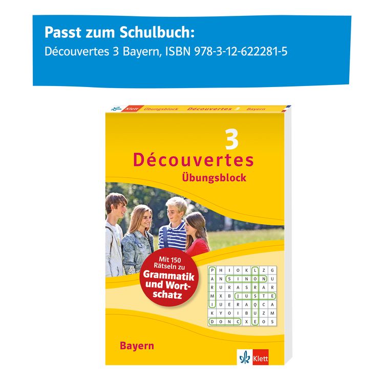 Produktbild: D&eacute;couvertes 3 Bayern (ab 2017) &Uuml;bungsblock zum Schulbuch, 3. Lernjahr
