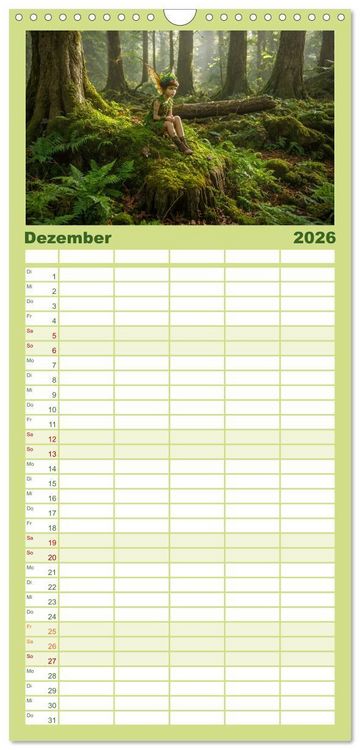 Produktbild: Familienplaner 2026 - Keltische Legenden - Die kleinen Wesen der Natur mit 5 Spalten (Wandkalender, 21 x 45 cm) CALVENDO