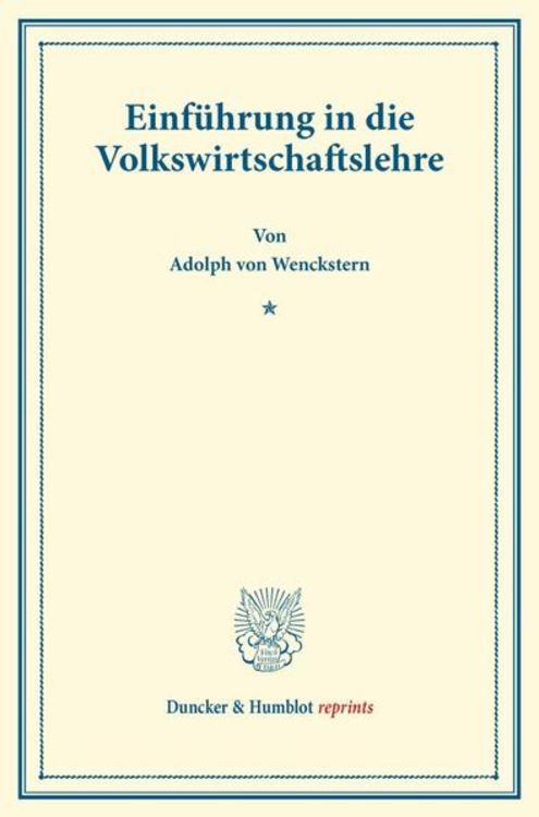 Produktbild: Einf&uuml;hrung in die Volkswirtschaftslehre.