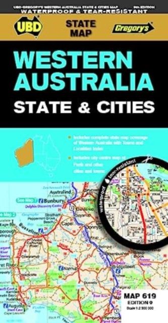 Produktbild: Western Australia State & Cities Map 619 9th Ed Waterproof