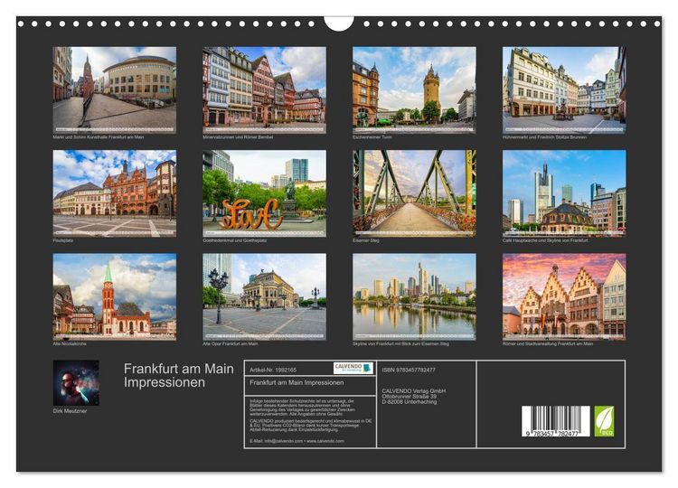 Produktbild: Frankfurt am Main Impressionen (Wandkalender 2026 DIN A3 quer), CALVENDO Monatskalender