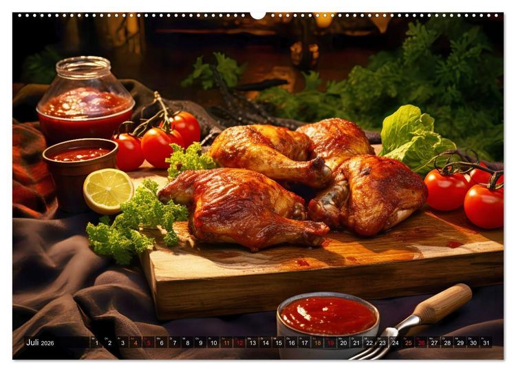 Produktbild: BBQ Feuerzauber - Grillkalender (Wandkalender 2026 DIN A2 quer), CALVENDO Monatskalender