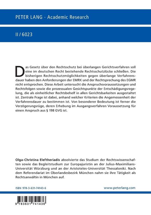 Produktbild: Der Entsch&auml;digungsanspruch gem&auml;&szlig; &sect; 198 GVG bei &uuml;berlangen Gerichtsverfahren