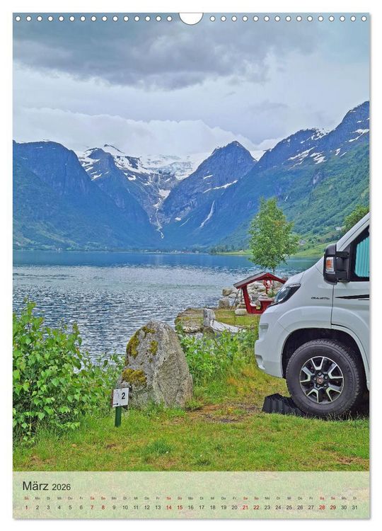 Produktbild: Unterwegs in Norwegen - Mit dem Wohnmobil an sch&ouml;nen Orten verweilen (Wandkalender 2026 DIN A3 hoch), CALVENDO Monatskalender