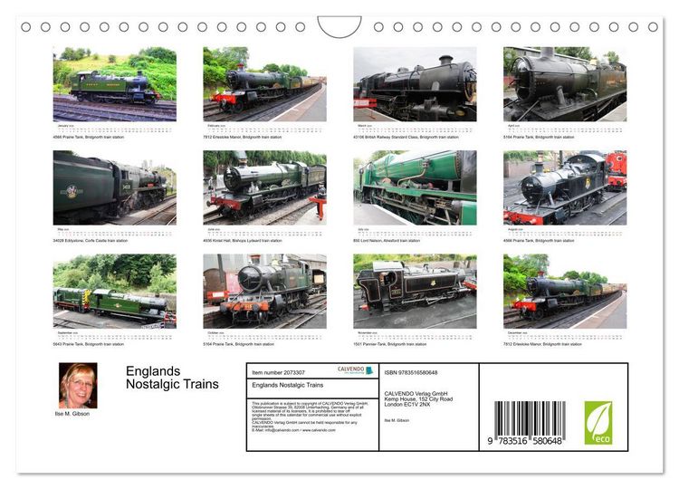 Produktbild: Englands Nostalgic Trains (Wall Calendar 2026 DIN A4 landscape), CALVENDO 12 Month Wall Calendar