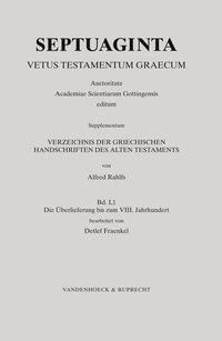 Produktbild: Rahlfs, A: Verzeichnis der griechischen Handschriften des Al