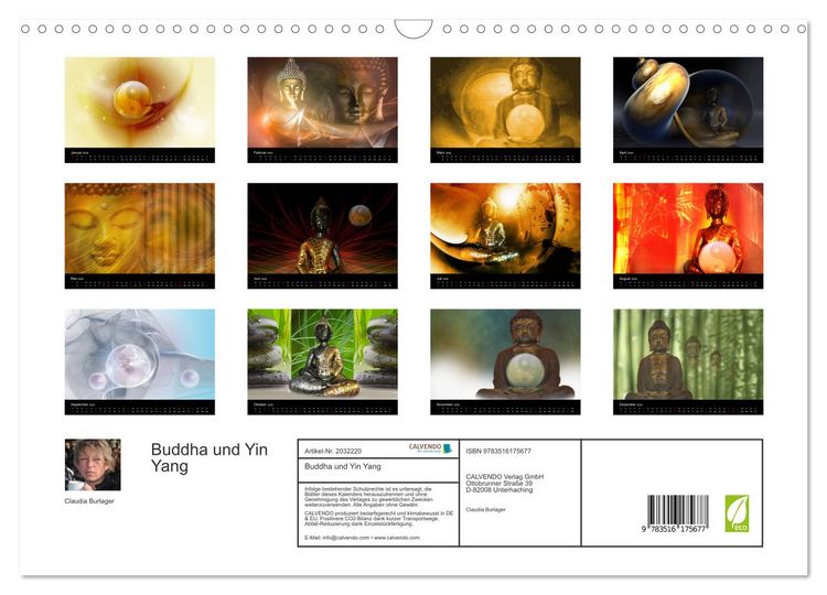 Produktbild: Buddha und Yin Yang (Wandkalender 2026 DIN A3 quer), CALVENDO Monatskalender