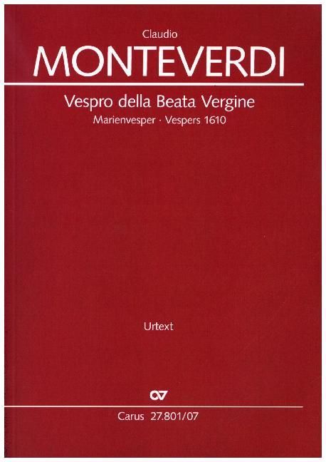 Produktbild: Vespro della Beata Vergine, Studienpartitur