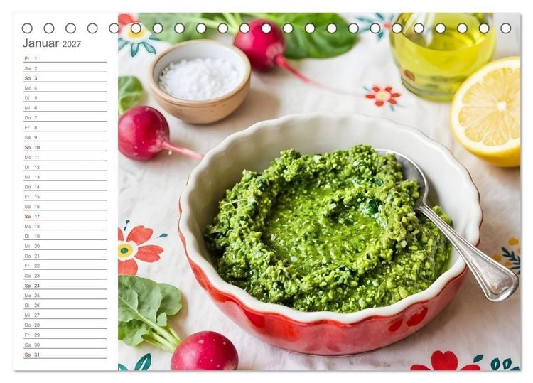Produktbild: Zero Waste Pesto - 12 Monate, 12 Reste, unendlich Geschmack (Tischkalender 2027 DIN A5 quer), CALVENDO Monatskalender