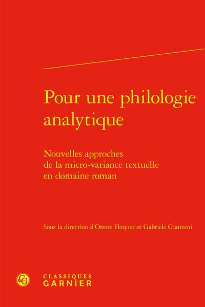 Produktbild: Pour une philologie analytique : nouvelles approches de la micro-
