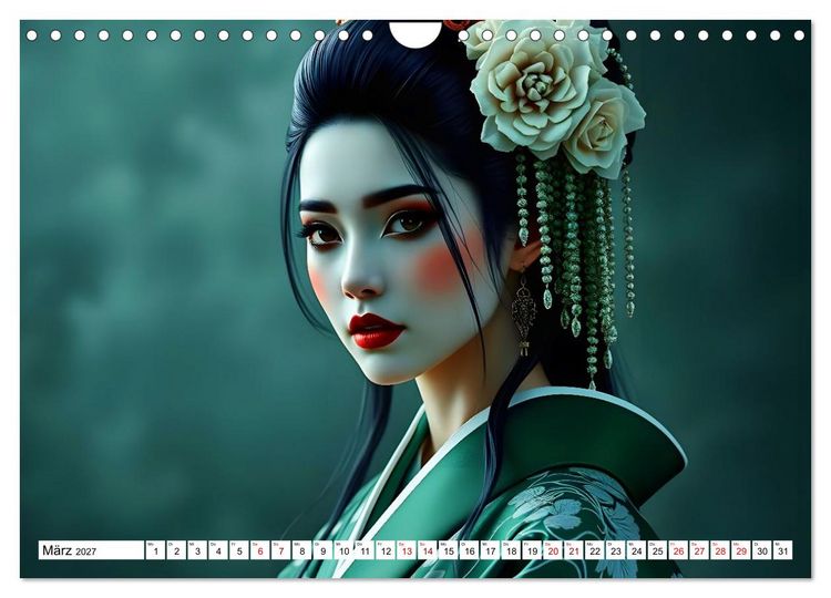 Produktbild: Dunkle Eleganz der Geishas (Wandkalender 2027 DIN A4 quer), CALVENDO Monatskalender