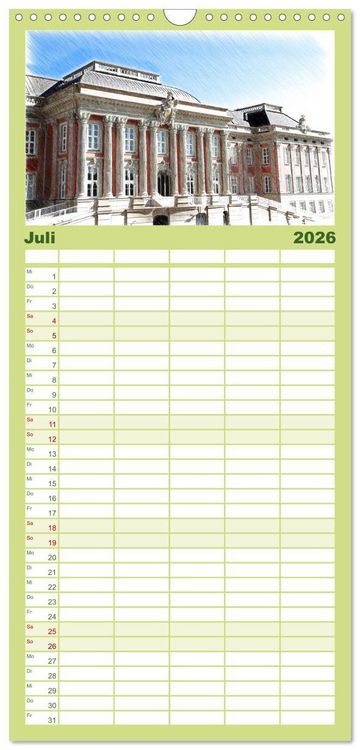Produktbild: Familienplaner 2026 - Potsdam Kalender mit 5 Spalten (Wandkalender, 21 x 45 cm) CALVENDO