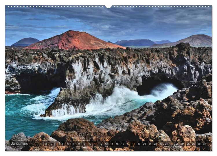 Produktbild: Lanzarote. Wunderwelt der Feuerberge (Wandkalender 2026 DIN A2 quer), CALVENDO Monatskalender