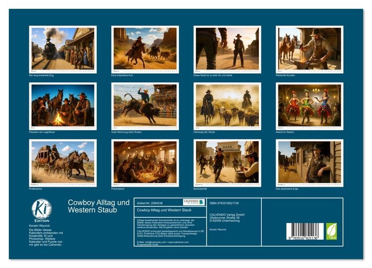 Produktbild: Cowboy Alltag und Western Staub (hochwertiger Premium Wandkalender 2026 DIN A2 quer), Kunstdruck in Hochglanz