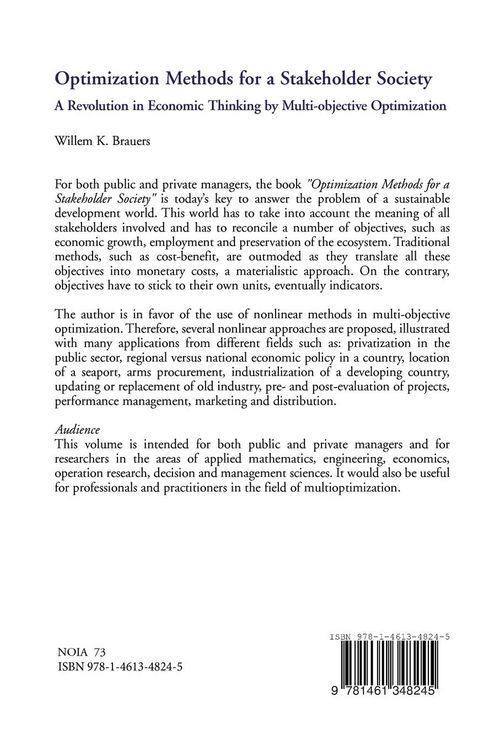 Produktbild: Optimization Methods for a Stakeholder Society