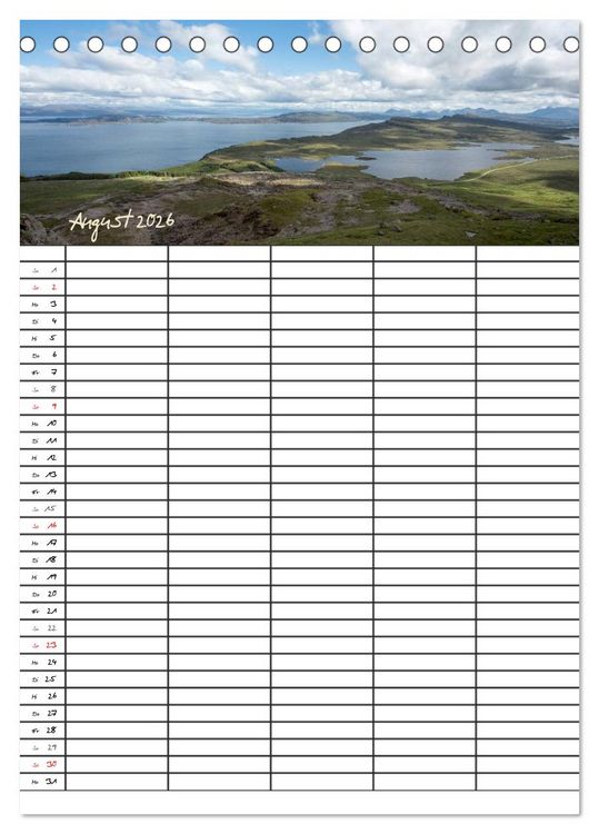 Produktbild: Isle of Skye - Schottlands Inseln - Familienplaner (Tischkalender 2026 DIN A5 hoch), CALVENDO Monatskalender