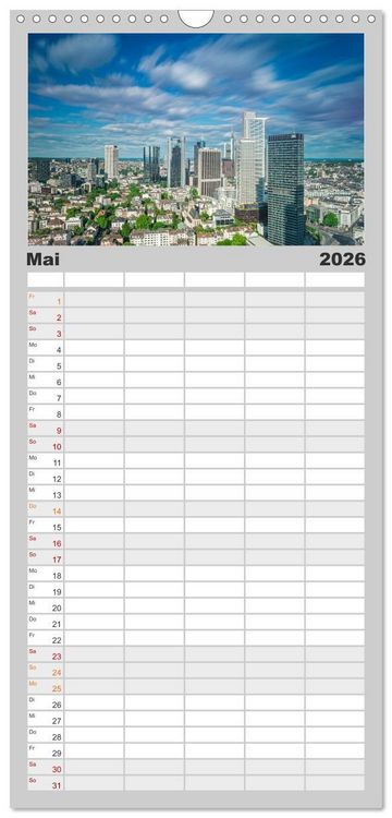 Produktbild: Familienplaner 2026 - Frankfurt am Main mit 5 Spalten (Wandkalender, 21 x 45 cm) CALVENDO