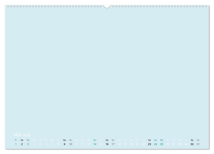Produktbild: Bastelkalender - hell Blau (Wandkalender 2026 DIN A2 quer), CALVENDO Monatskalender