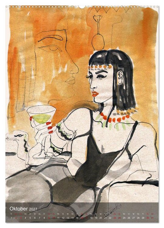 Produktbild: DELIKATESSEN - leckere K&ouml;stlichkeiten & kalorienarme Pin up Illustrationen, Zeichnungen, Grafiken und Malerei der Marke "Burlesque up your wall" von Sara Horwath (Wandkalender 2027 DIN A2 hoch), CALVENDO Monatskalender