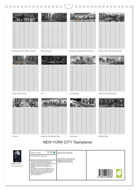 Produktbild: NEW YORK CITY Teamplaner (Wandkalender 2026 DIN A3 hoch), CALVENDO Monatskalender