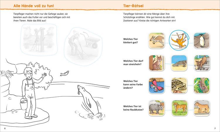 Produktbild: WAS IST WAS Kindergarten Malen Rätseln Stickern Im Zoo