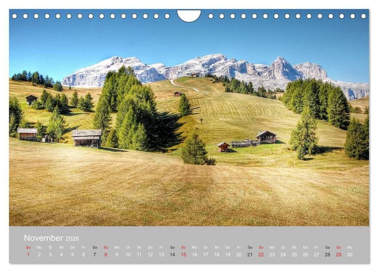 Produktbild: Giganten der Dolomiten - Die Dreitausender (Wandkalender 2026 DIN A4 quer), CALVENDO Monatskalender