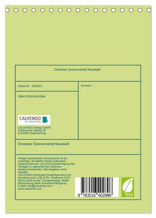 Produktbild: Dresdner Szenenviertel Neustadt (Tischkalender 2026 DIN A5 hoch), CALVENDO Monatskalender