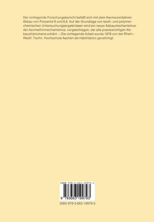 Produktbild: Polymergebundene Aldehyd- und Ketocarbonylgruppen in Nylon 6 und 6, 6 &mdash; ihre Bestimmung, Struktur und Bedeutung f&uuml;r den Thermoabbau