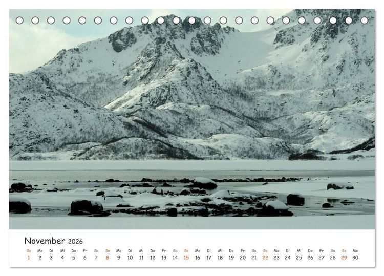 Produktbild: Nordnorwegen im Licht (Tischkalender 2026 DIN A5 quer), CALVENDO Monatskalender