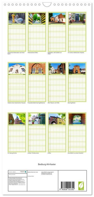 Produktbild: Familienplaner 2026 - Bedburg Alt-Kaster mit 5 Spalten (Wandkalender, 21 x 45 cm) CALVENDO