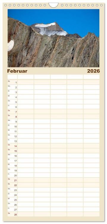 Produktbild: Familienplaner 2026 - Die H&ouml;chsten der Alpen mit 5 Spalten (Wandkalender, 21 x 45 cm) CALVENDO