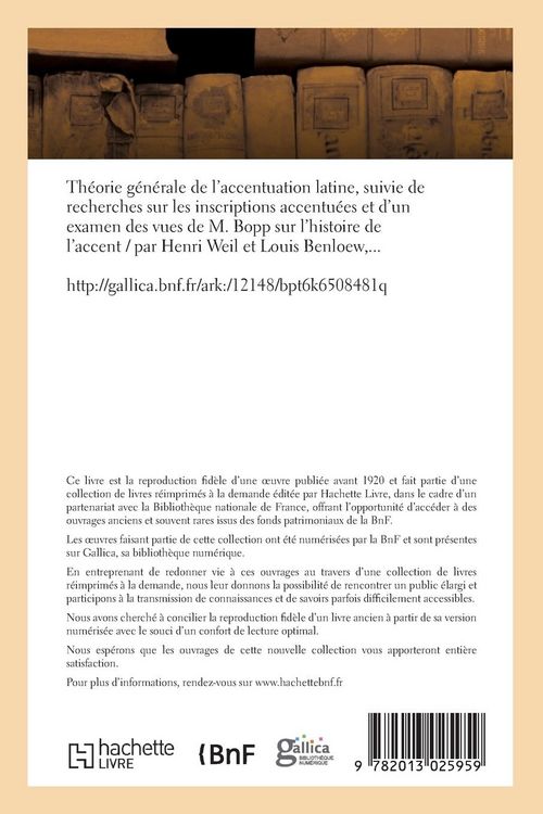 Produktbild: Th&eacute;orie g&eacute;n&eacute;rale de l'accentuation latine, suivie de recherches sur les inscriptions accentu&eacute;es