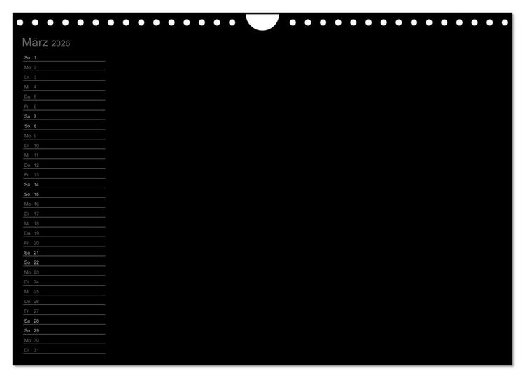 Produktbild: Bastel-Geburtstagskalender schwarz / Geburtstagskalender (Wandkalender 2026 DIN A4 quer), CALVENDO Monatskalender