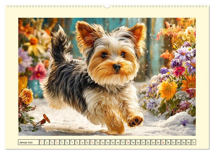 Produktbild: Yorkshire Terrier. Entz&uuml;ckende Minis mit Charme und Witz (hochwertiger Premium Wandkalender 2026 DIN A2 quer), Kunstdruck in Hochglanz