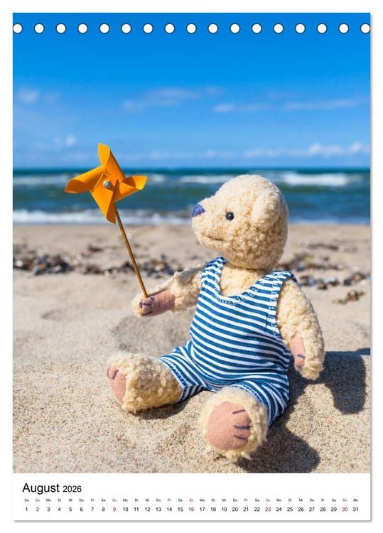 Produktbild: Teddyb&auml;ren Abenteuer - Zu Hause und Unterwegs (Tischkalender 2026 DIN A5 hoch), CALVENDO Monatskalender