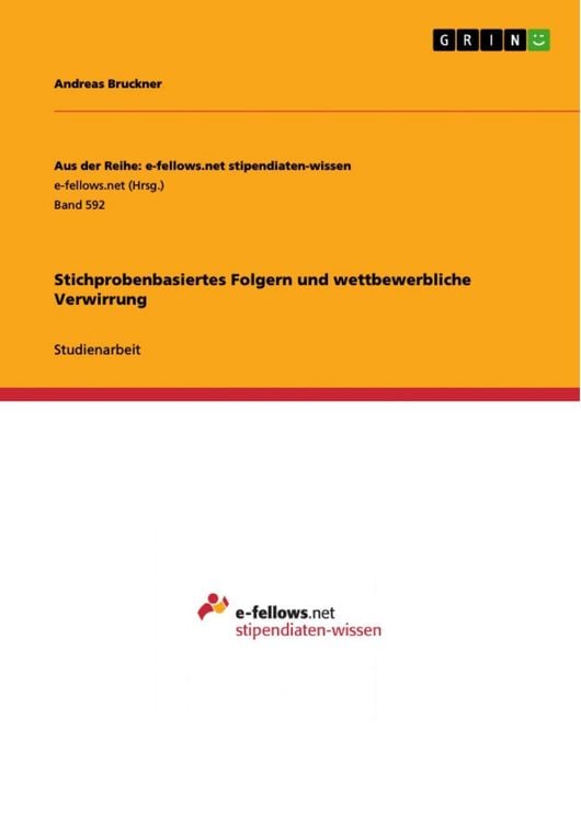 Produktbild: Stichprobenbasiertes Folgern und wettbewerbliche Verwirrung